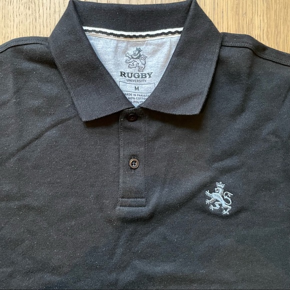 Rugby Golf Shirt Black Polo Shirt NWOT Size M - Picture 2 of 5